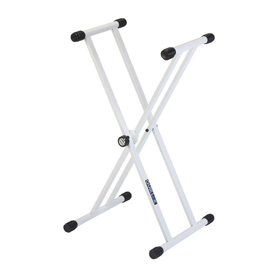 QuikLok T-20 Double-Braced Single-Tier X Keyboard Stand, White