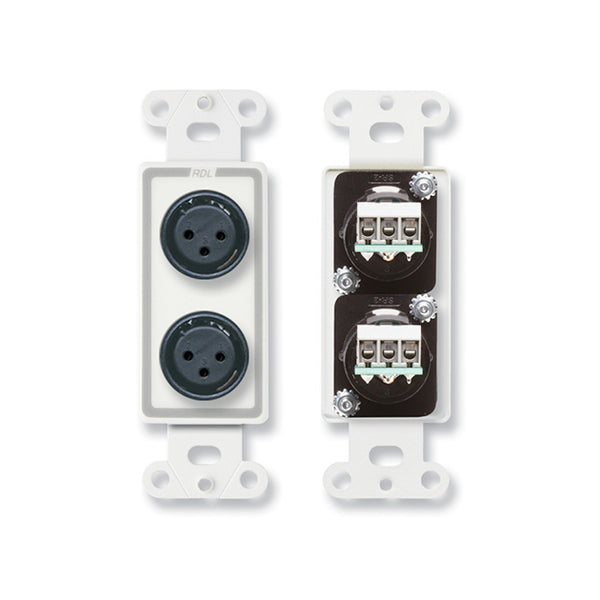 Prises femelles doubles XLR 3 broches RDL DB-XLR2F