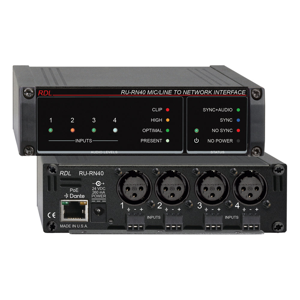 RDL RU-RN40 Mic/Line To Dante Interface 4X0