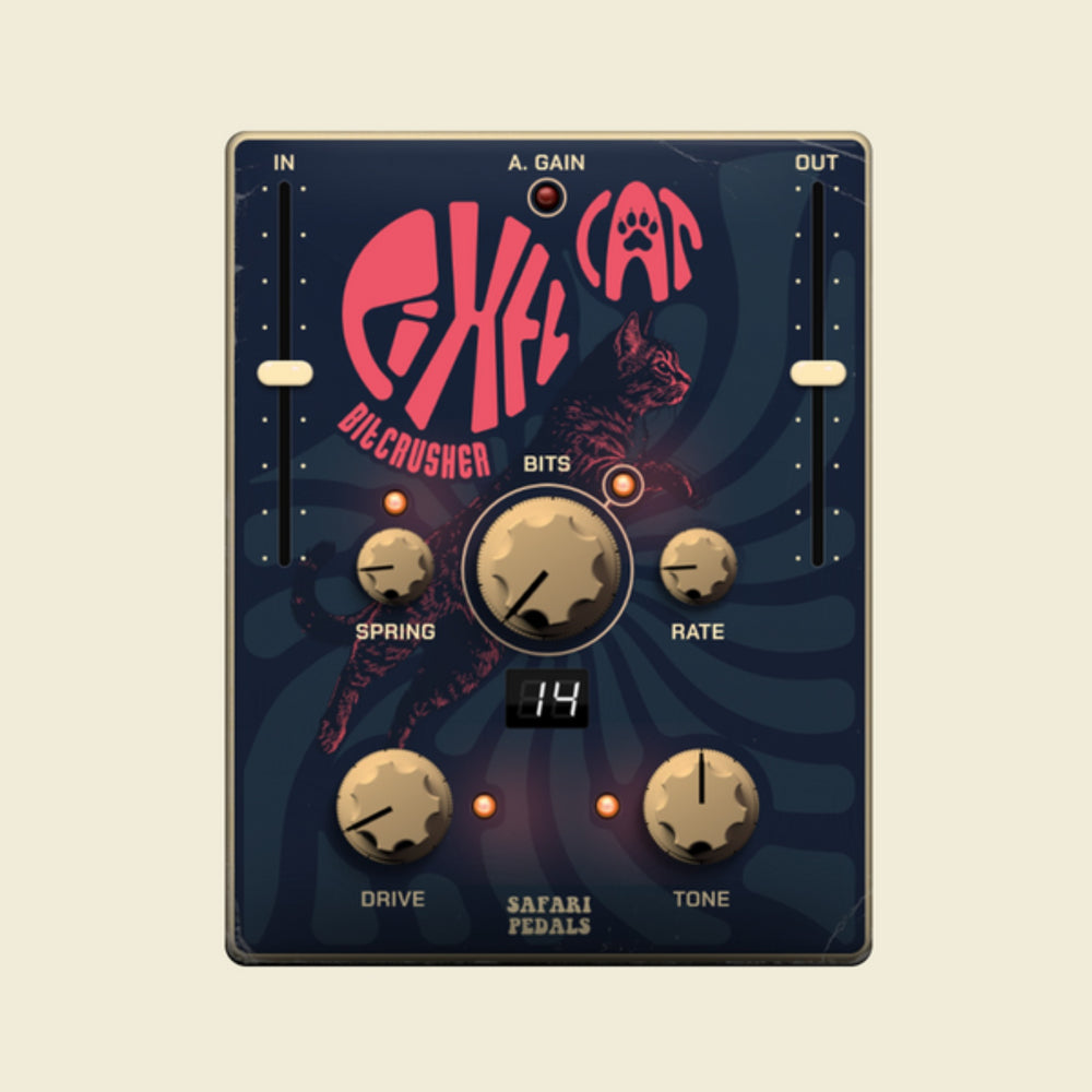 Safari Pedals Pixel Cat BitCrusher - With Spring Reverb