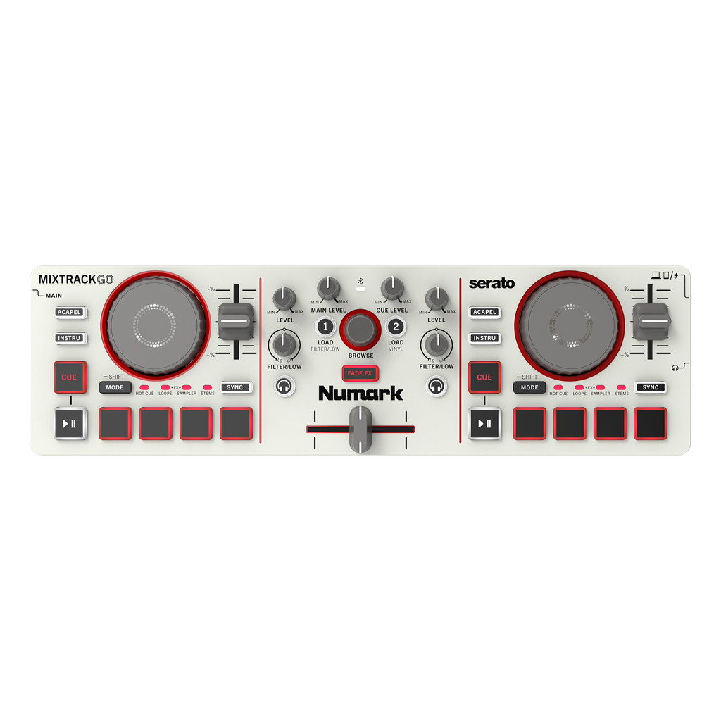 Numark Mixtrack Go Ultra-Portable 2-Deck Dj Controller Cream
