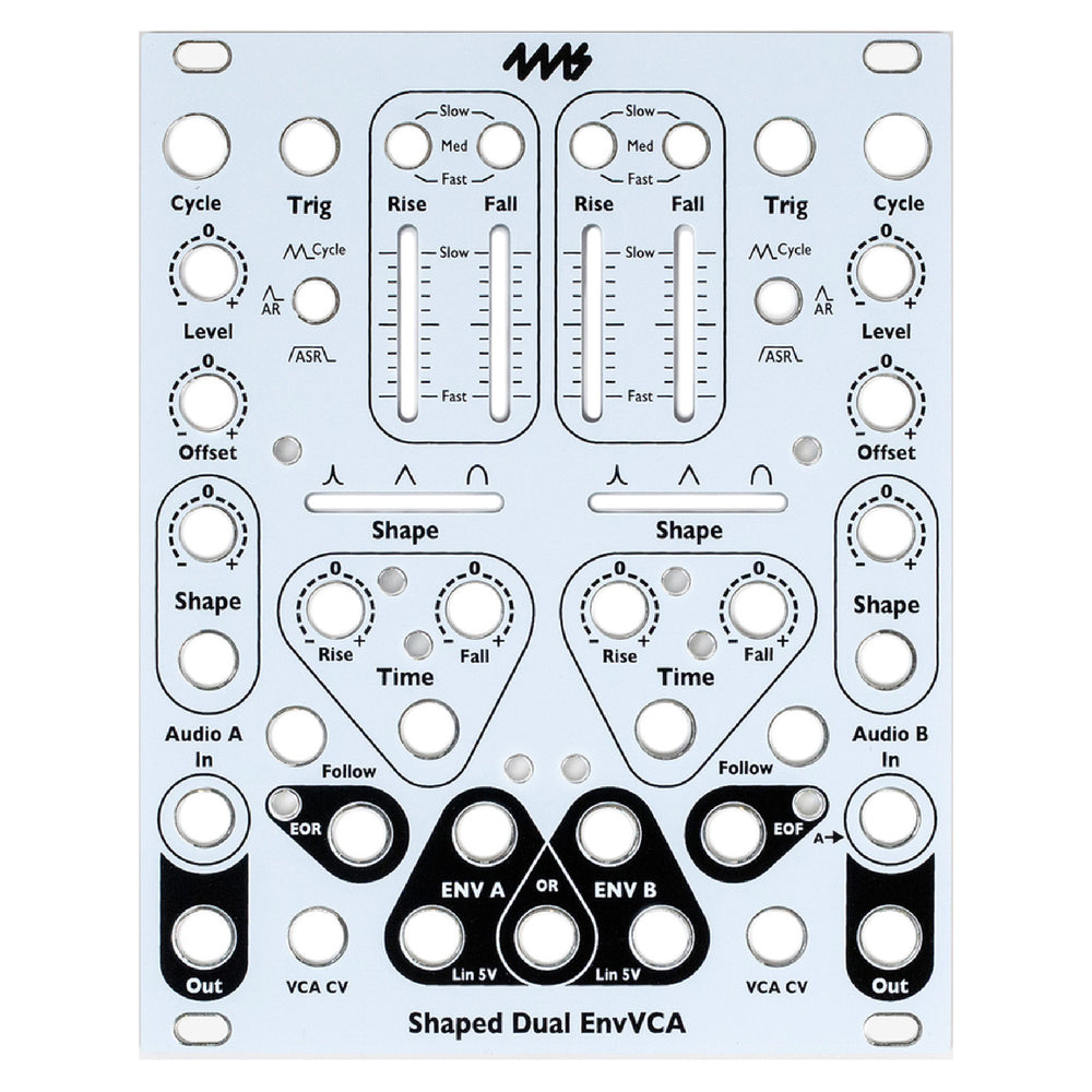 4MS Shaped Dual EnvVCA Faceplate - White