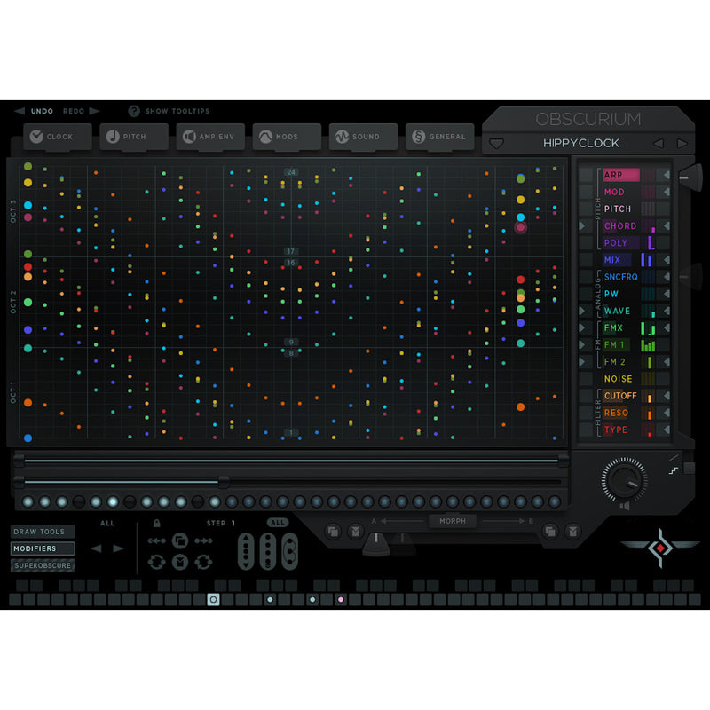 Sugar Bytes Obscurium - 8 voice generative synth, unique GUI