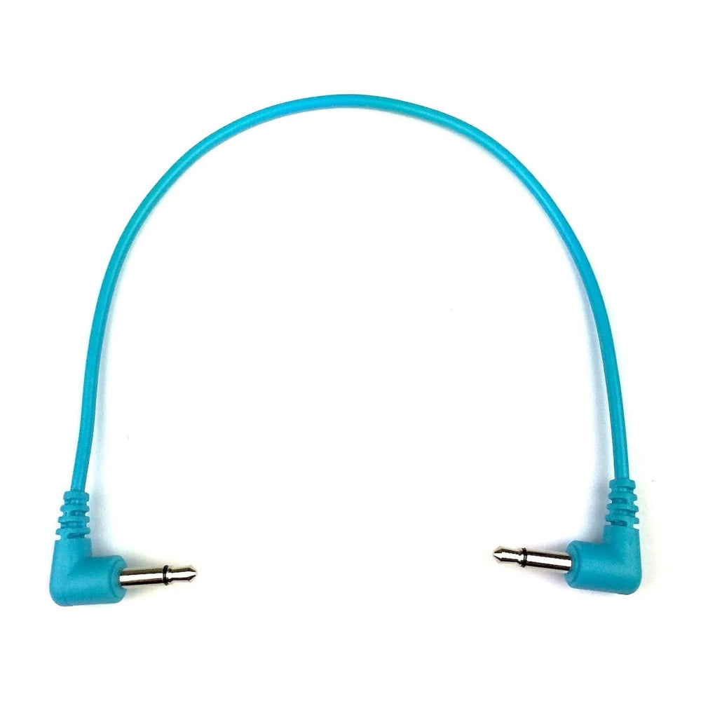Tendrils Right Angled Eurorack Patch Cable 20Cm Cyan 6 Pack