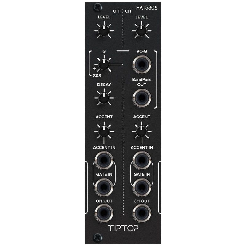 Tiptop HATS808 TR808 Hi-Hats Drum Generator Black