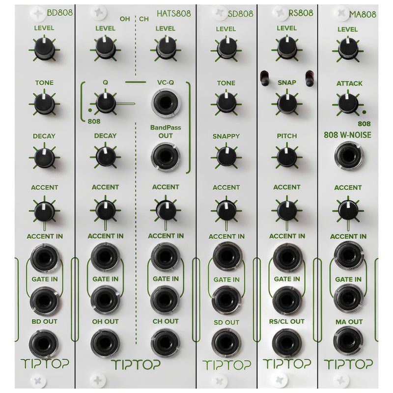 Tiptop 808 Bundle (MA808, BD808, SD808, HATS808, RS808)White