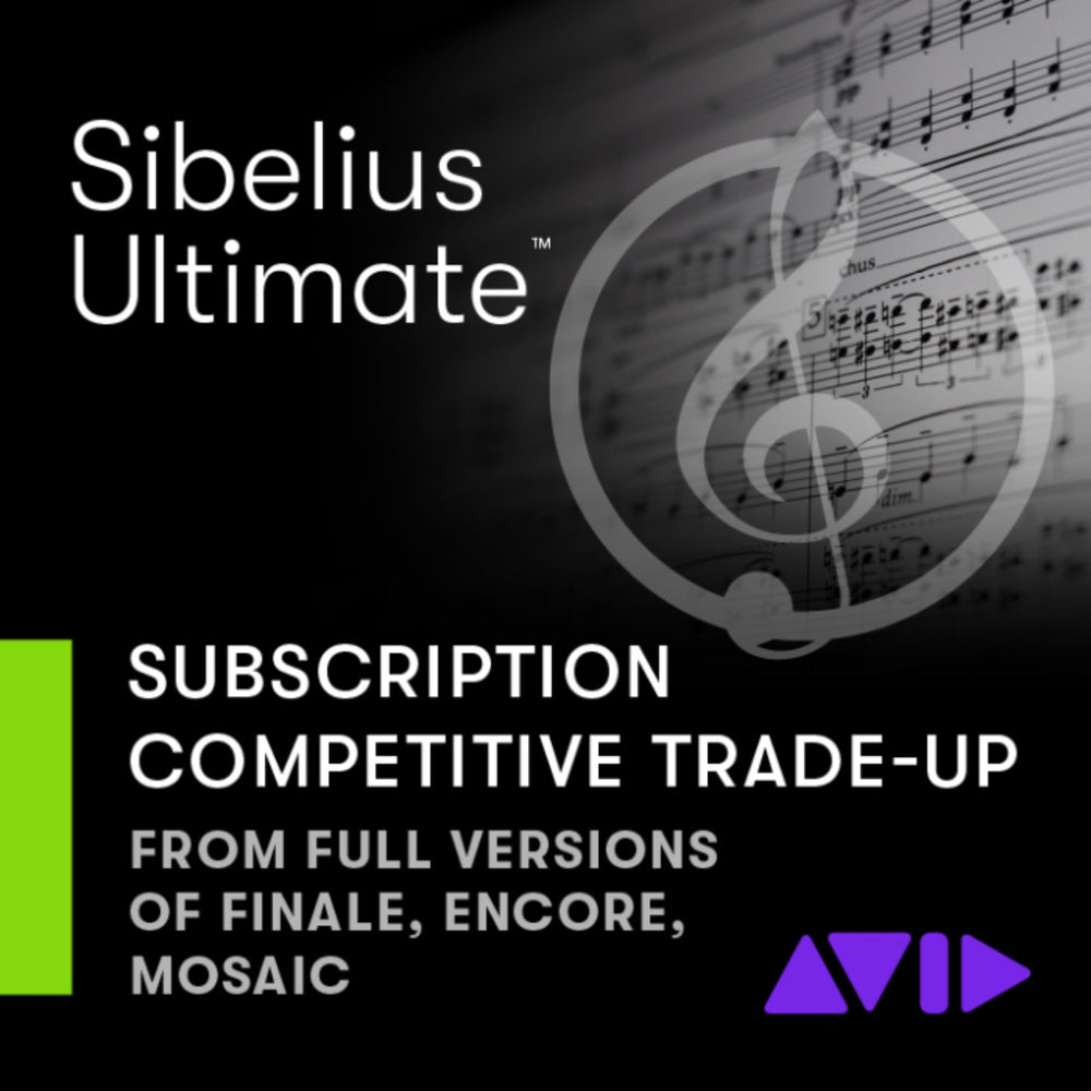 Abonnement Sibelius Ultimate d'un an : échange contre les versions complètes de Finale, Encore, Mosaic ou Notion