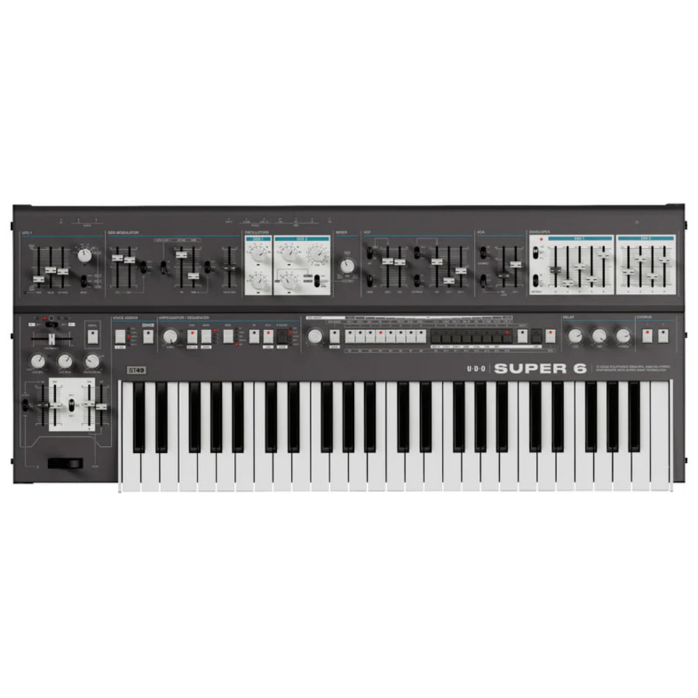 UDO Super 6 ST49 Polyphonic Hybrid Keyboard Synth Black