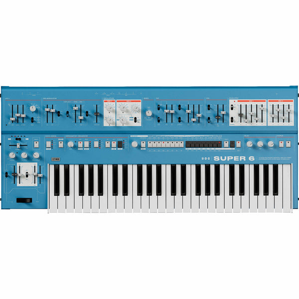 UDO Super 6 ST49 Polyphonic Hybrid Keyboard Synth Blue