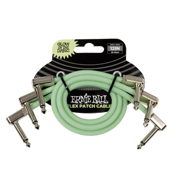 Ernie Ball EB Flex Patch Cable 12 Inch Glow In Dark (3 pack)