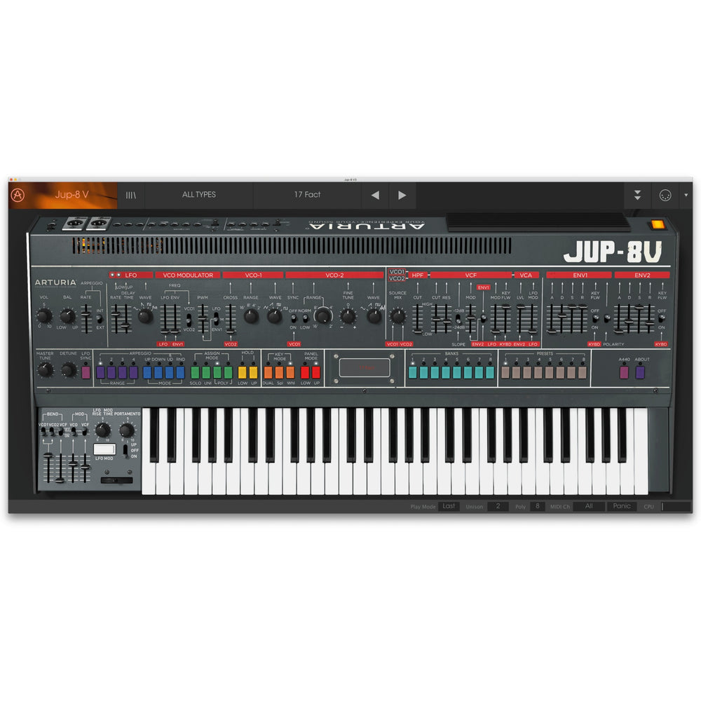 Arturia Jup-8 V4 License | Jupiter-8V4  Software Synthesizer