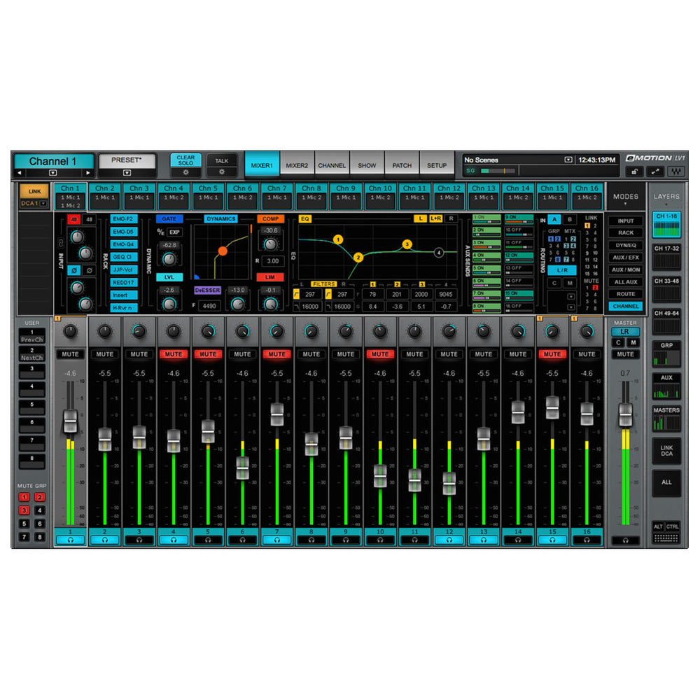 Waves Emotion LV1 32 Stereo Channel Mixer With Emo D5 Software