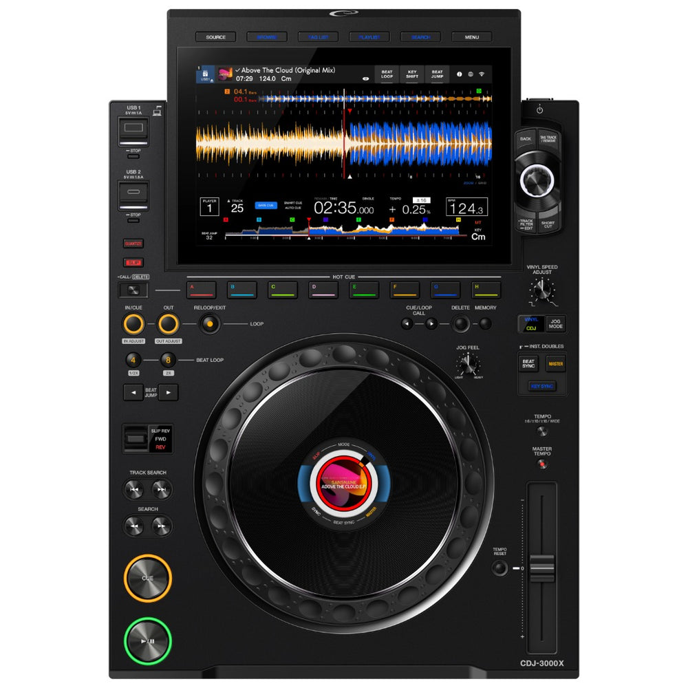 AlphaTheta CDJ-3000X High-Resolution Professional DJ Player - Black