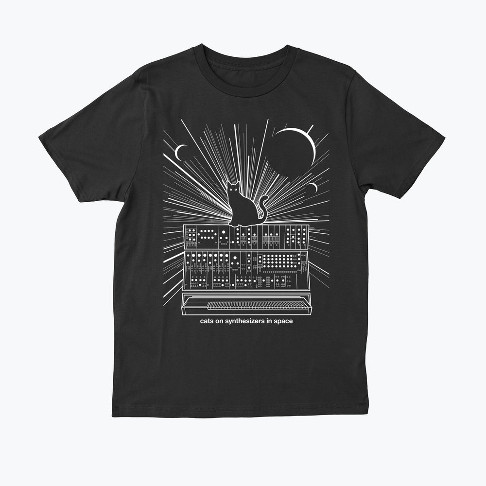 Cats On Synthesizers In Space -  Glow T-Shirt - Large