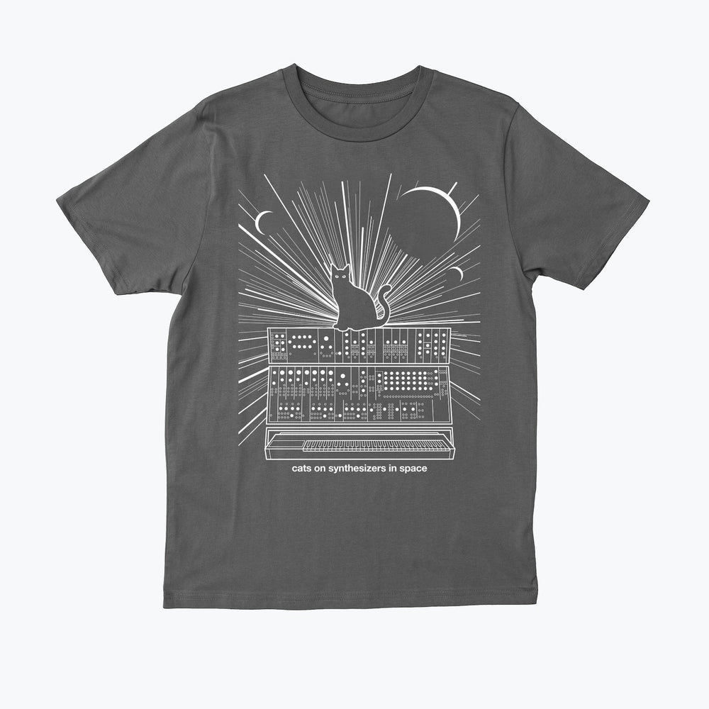 Cats On Synthesizers In Space -  Grey T-Shirt - XL