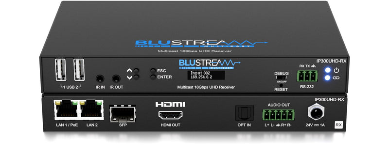 Récepteur AVoIP Blustream IP300UHD-RX 18 Gbit/s