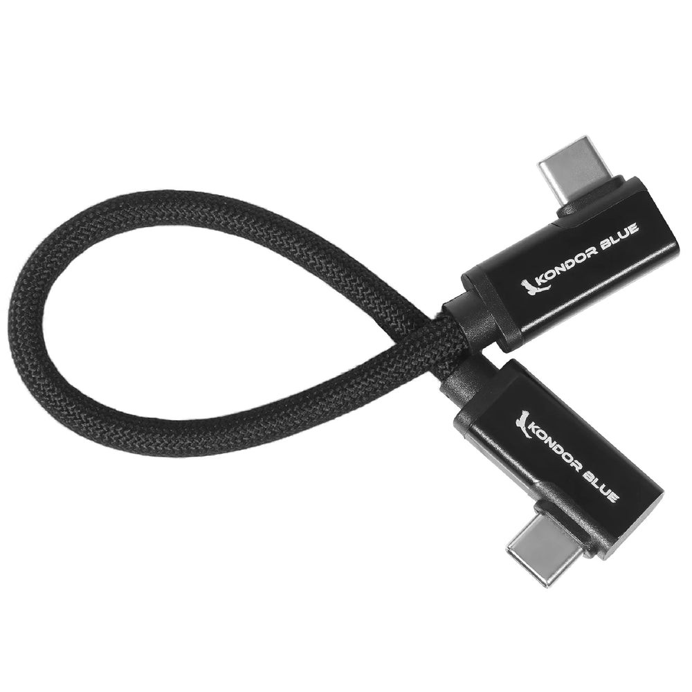 Câble USB double angle droit 8" noir Kondor Blue