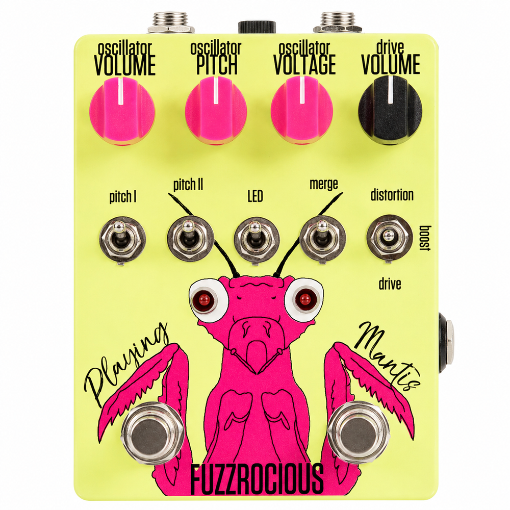 Fuzzrocious Pedals Playing Mantis Overdrive