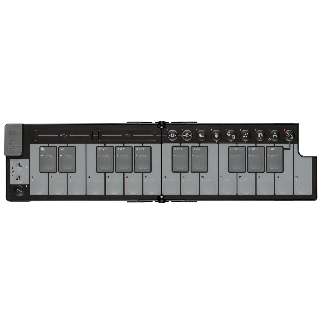 KORG コルグ / nanoKEY Fold Black Korg nanoKEY Fold Foldable Pocket Size MIDI Keys - Black