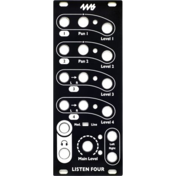 4MS Listen Four Black Faceplate