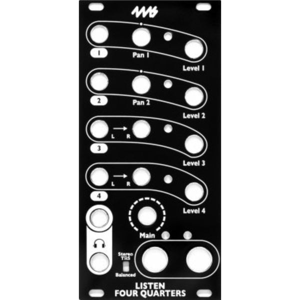 4MS Listen Four Quarters Black Faceplate
