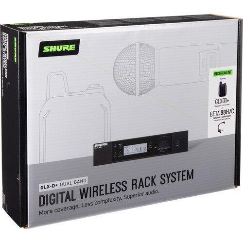 Shure GLXD14R+/B98-Z3 Wireless System With BETA98H