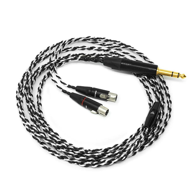 Audeze Black-Silver Headphone Cable, 1/4" Stereo PLUG For LC