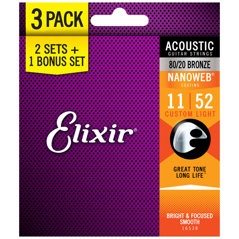 ELIXIR 2-1ACOUS 80 20 BR NW COATING 11027 3 PACKS