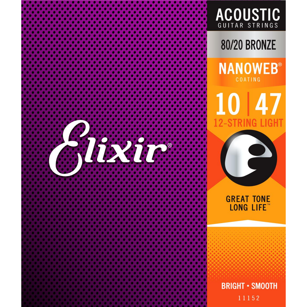 Elixir 11152 Acou GTR-12 STR-NW-LITE Gauge .010 - .047