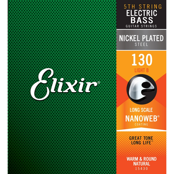 Elixir 15430 Elec.Bass-Nanoweb-.130 Long Scale - Single Stri