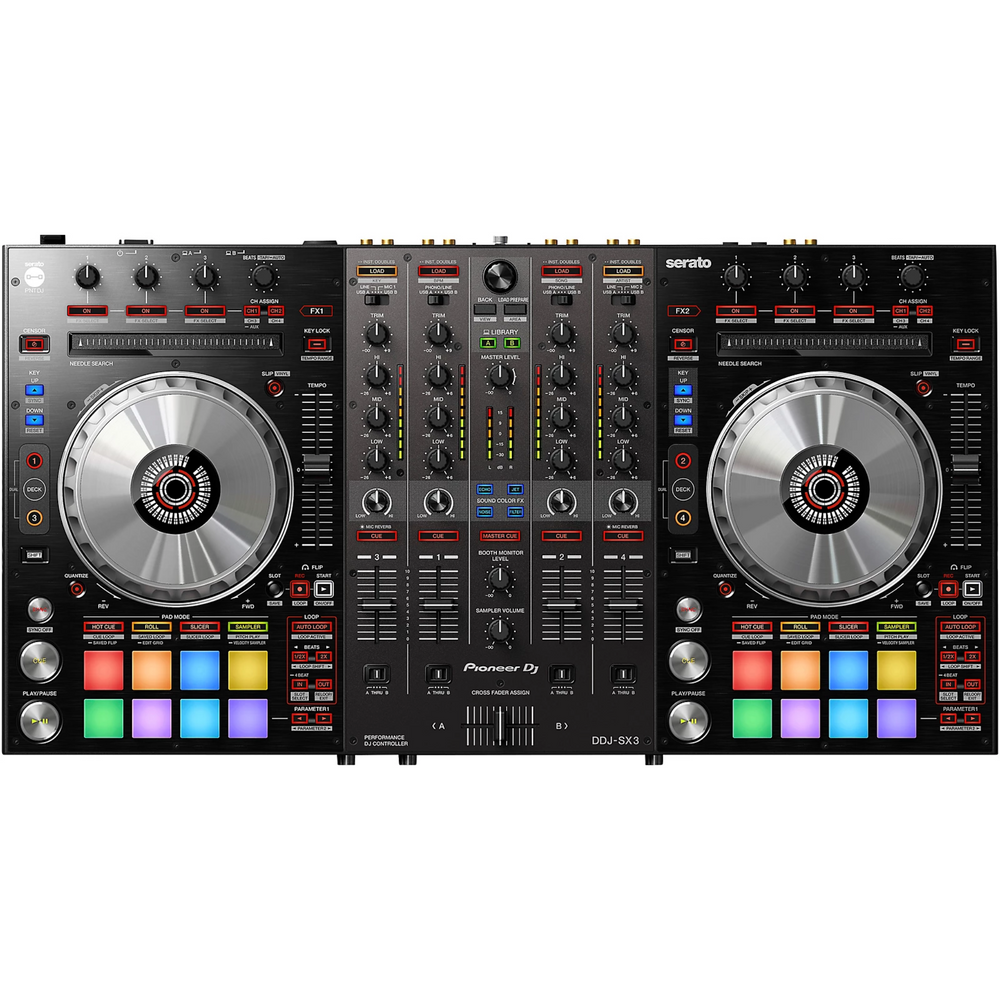 4 Decks USB DJ Controller/Interface for Serato DJ with Support for Serato Flip and Serato DJ DVS, with Serato DJ Pro and Flip Software Included - Mac/PC
