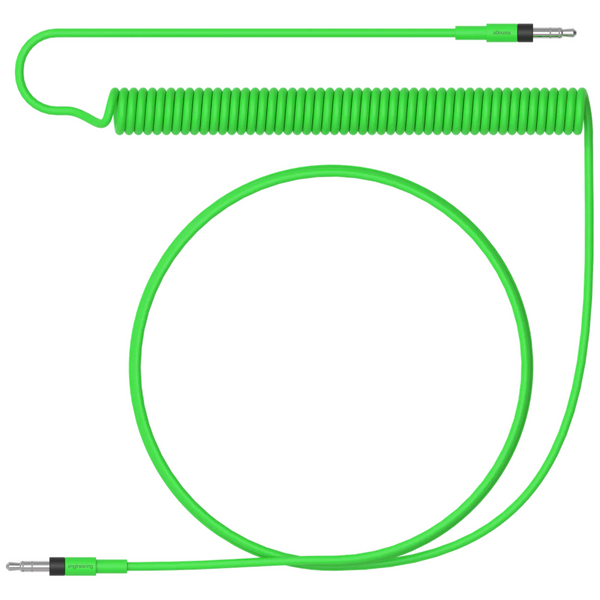 TEENAGE ENGINEERING TE AUDIO CABLE REG CURLY LONG NEON GREEN