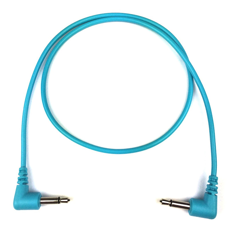 Tendrils Right Angled Eurorack Patch Cable 45CM Cyan